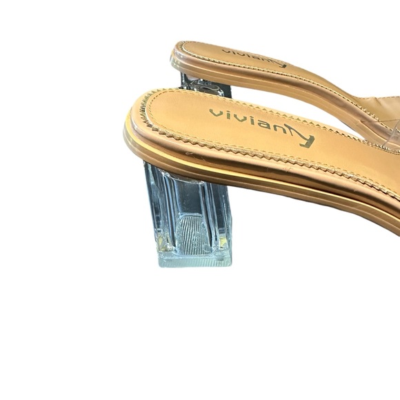 Vivian Transparent Square-Toe Heels – NWOT Size 8 - Picture 3 of 6